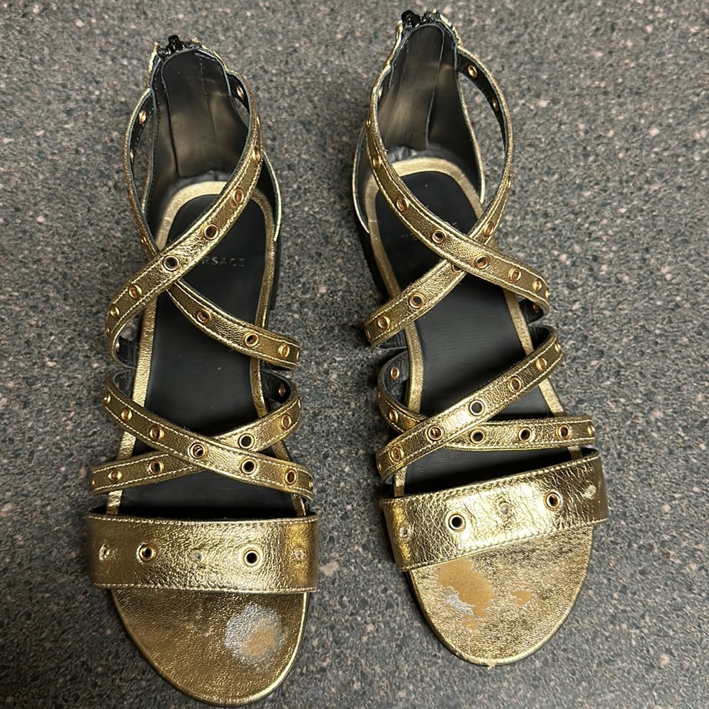 Metallic Gold Versace Sandals